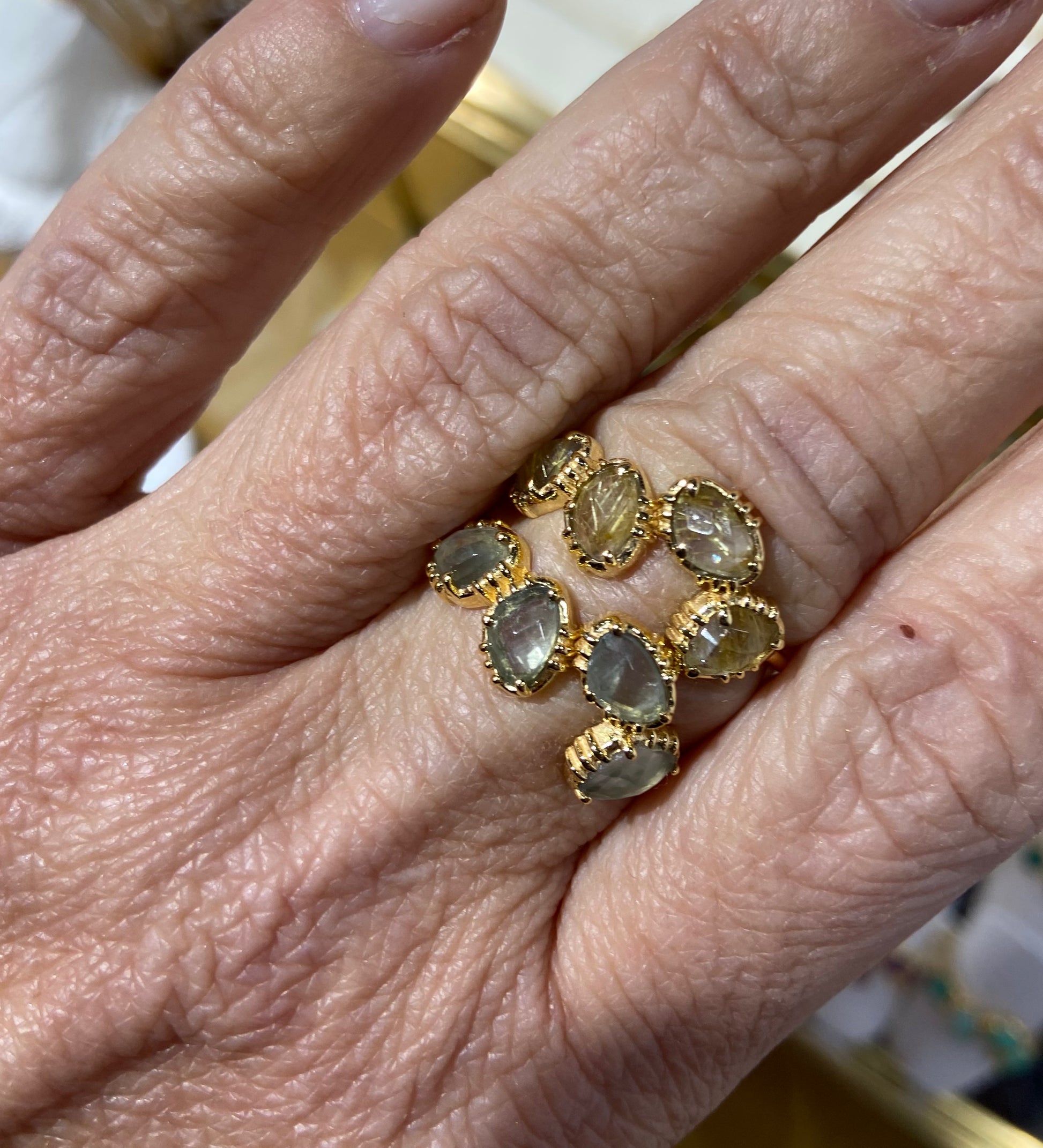 AU FIL DE LO - Bague 4 Mini Pierres Quartz Rutile