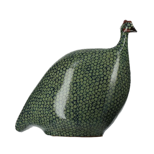 CERAMIQUES DE LUSSAN - Pintade vert moucheté cobalt