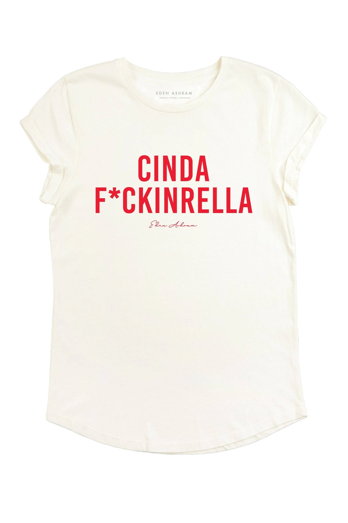 Tee-shirt Cindaf*ckinrella, coton bio blanc délavé – EDEN ASHRAM chez George Genève