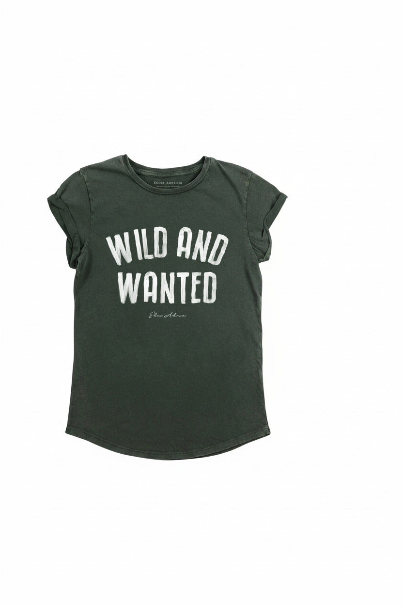 EDEN ASHRAM - Tee-Shirt Wild And Wanted Stonewash Vert