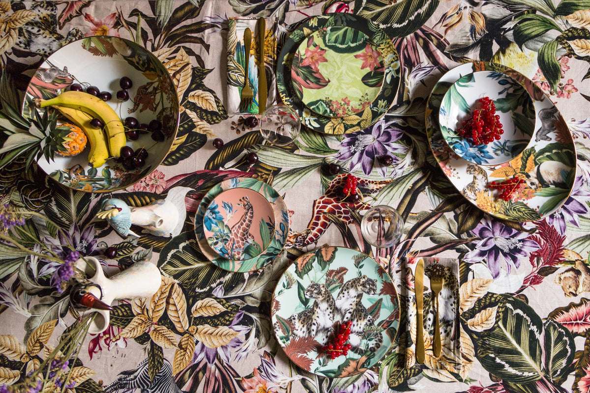 Vide-poche Animalia en porcelaine, fleurs tropicales et animaux – Grand Tour, Vito Nesta