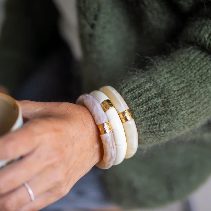 Bracelet Crème Mono 1 – vue 4 – PARABAYA | George Genève