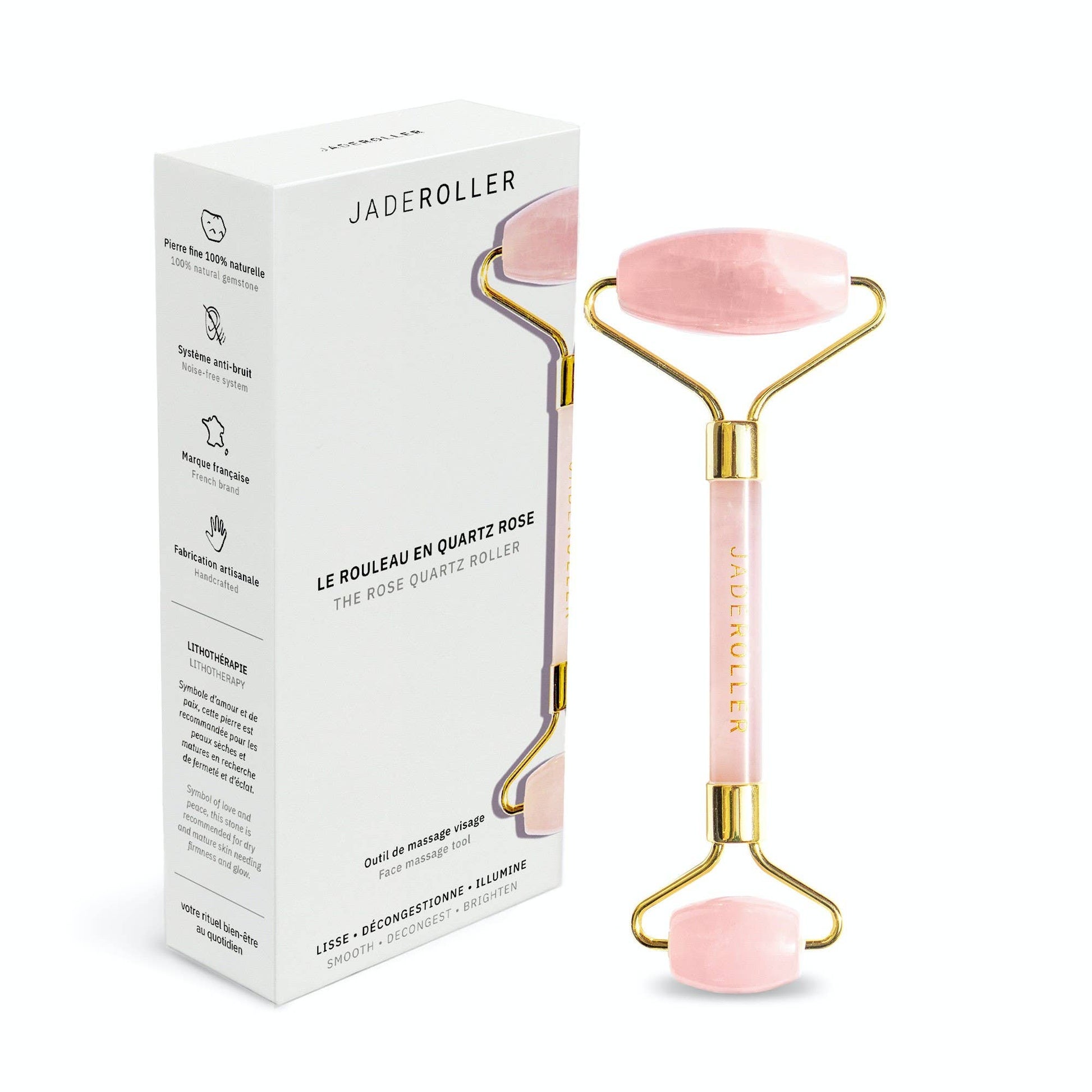 JADE ROLLER - Rouleau en Quartz Rose