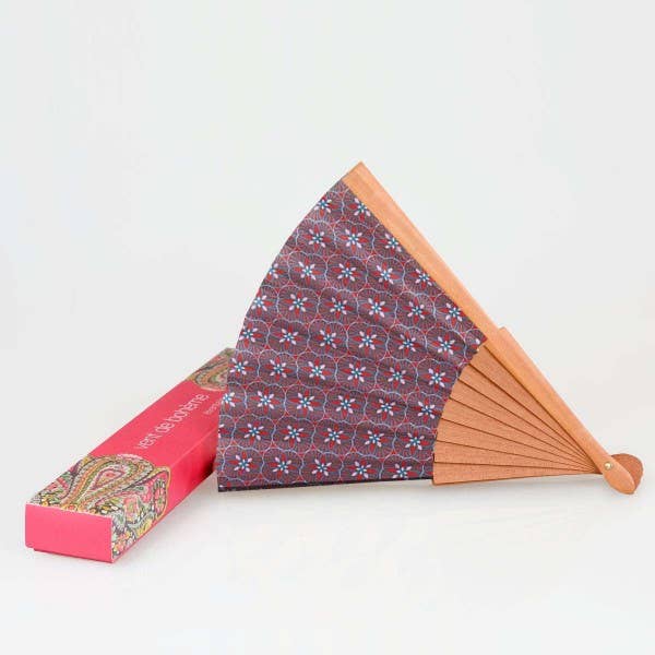 VENT DE BOHEME - Eventail LOTUS rouge