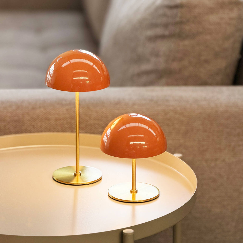 ALONG 2 Mini Lampes de Table Orange/Laiton – Dyberg Larsen | George Genève