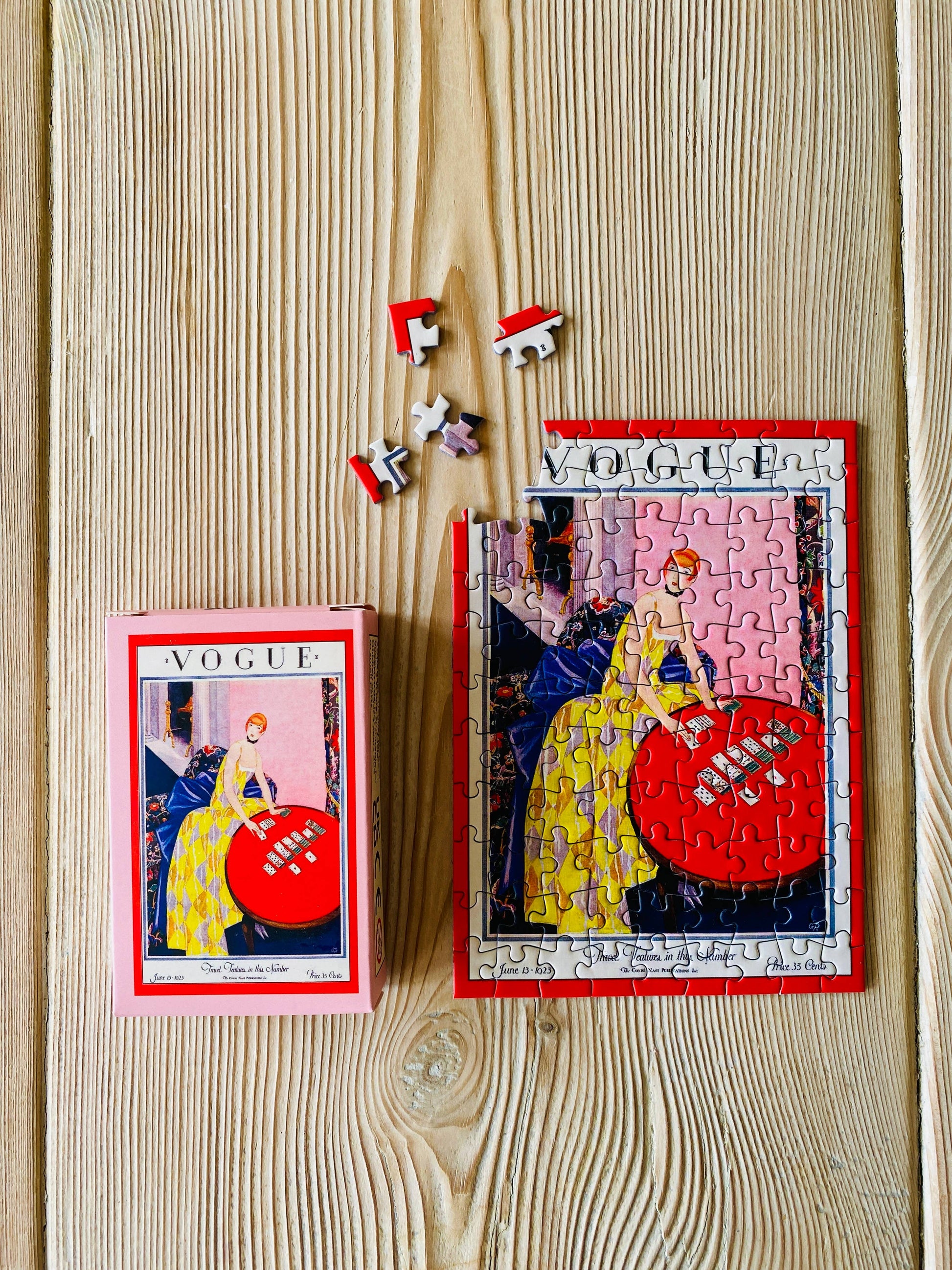 Détail des pièces du mini-puzzle Cartes & Couture – PENNY PUZZLE