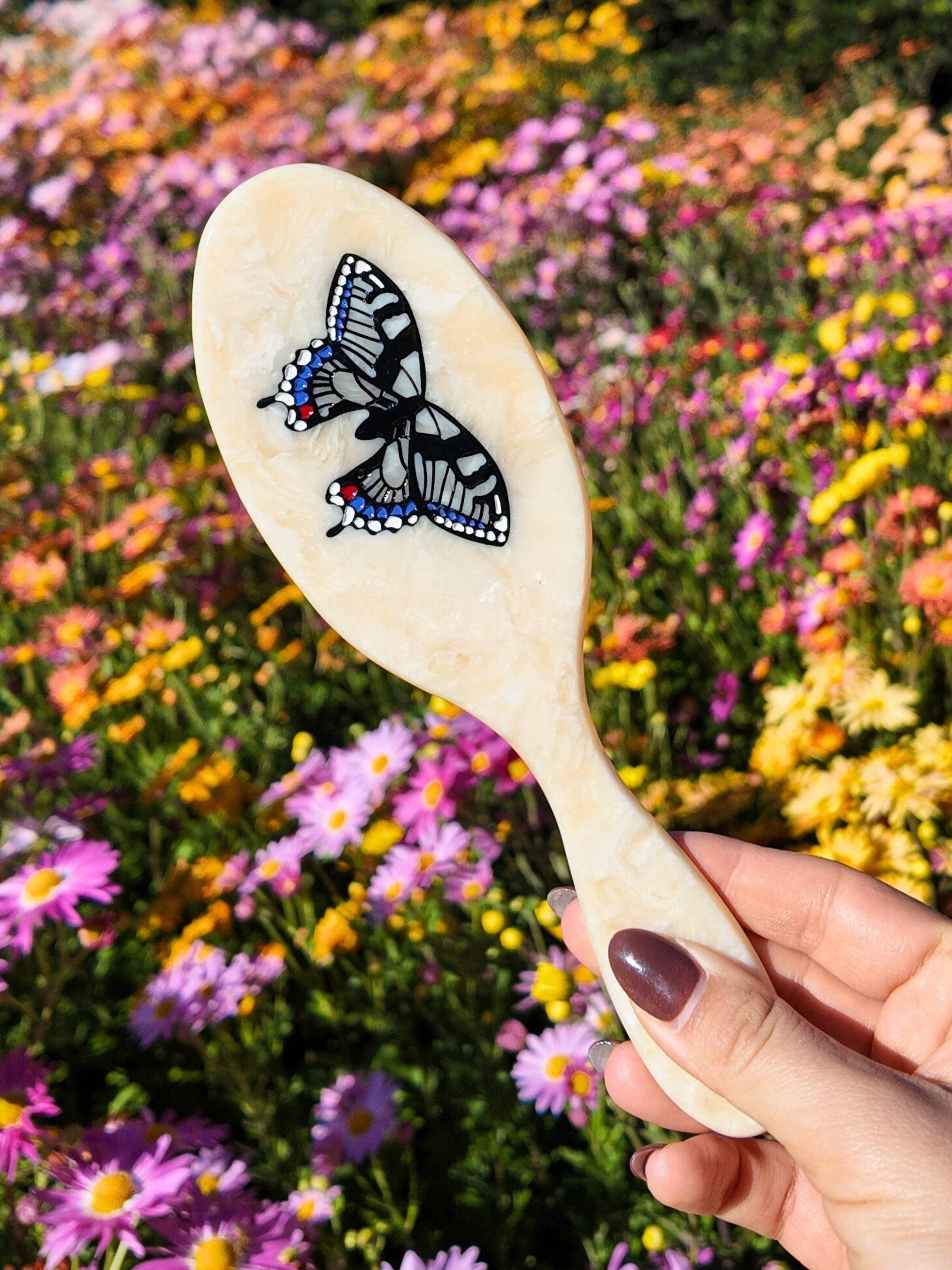 Brosse à cheveux Papillon Bleu – vue 4 – SOLAR ECLIPSE | George Genève