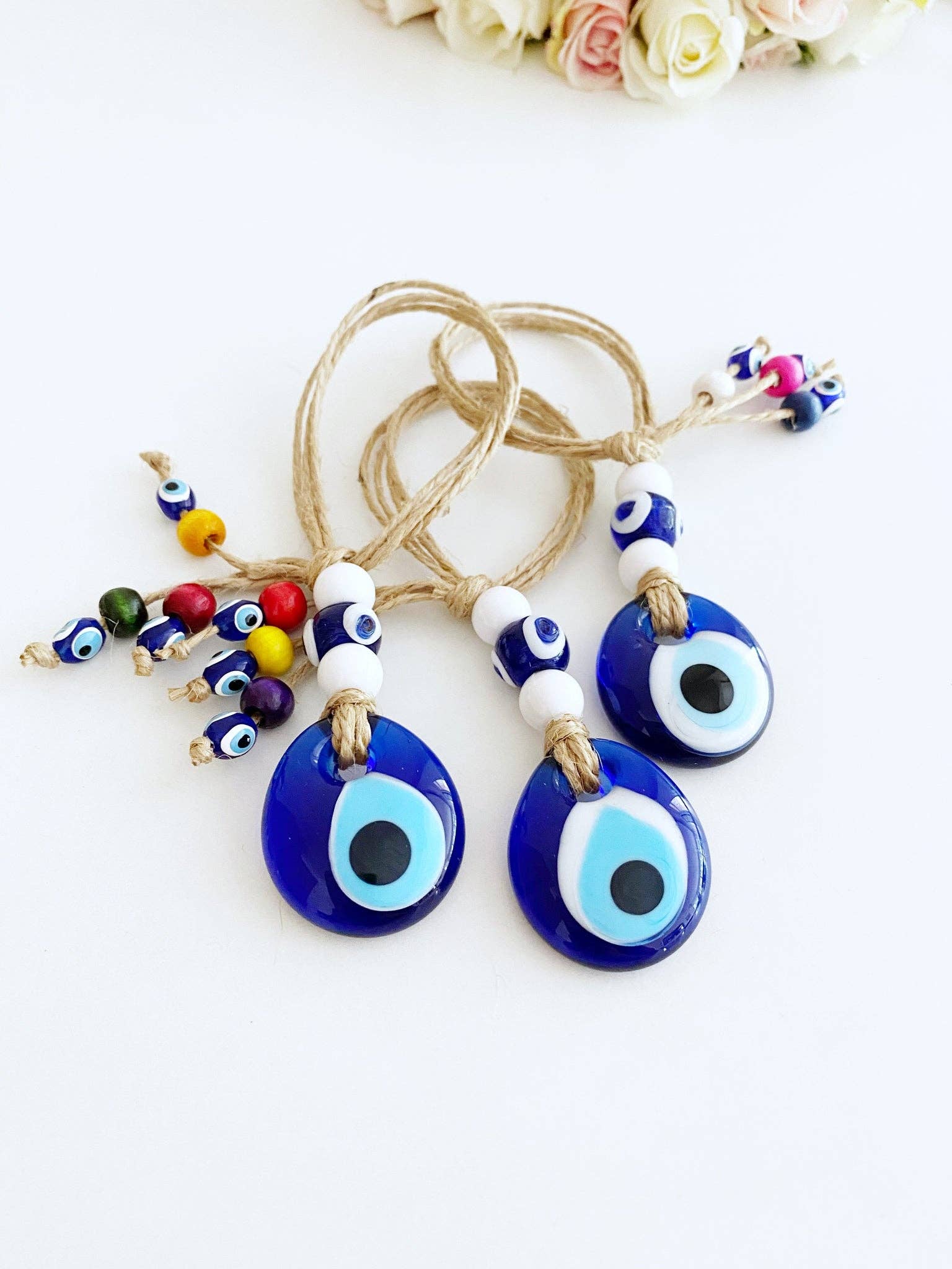 EVILEYE - Oeil en verre et perles de couleur M