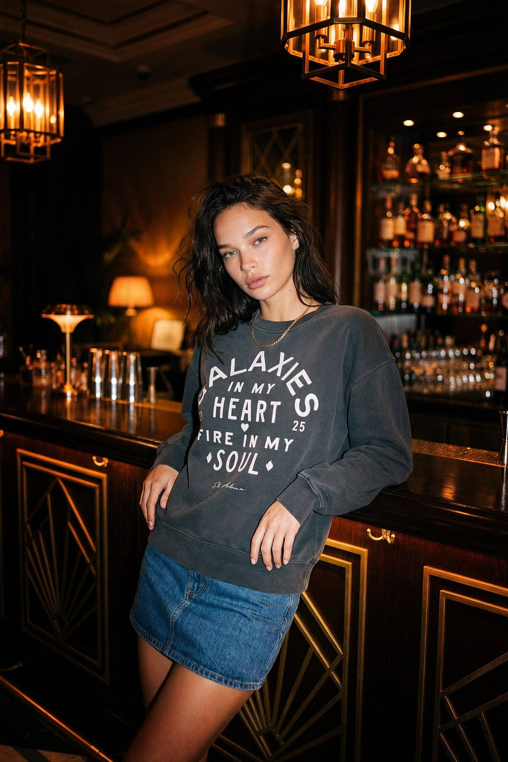 Sweatshirt Galaxies In My Heart – vue 2 – EDEN ASHRAM | George Genève