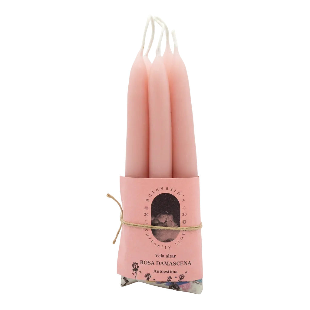 Bougie rituelle Rosa Damascena allumée, Antevasin's Store chez George Genève