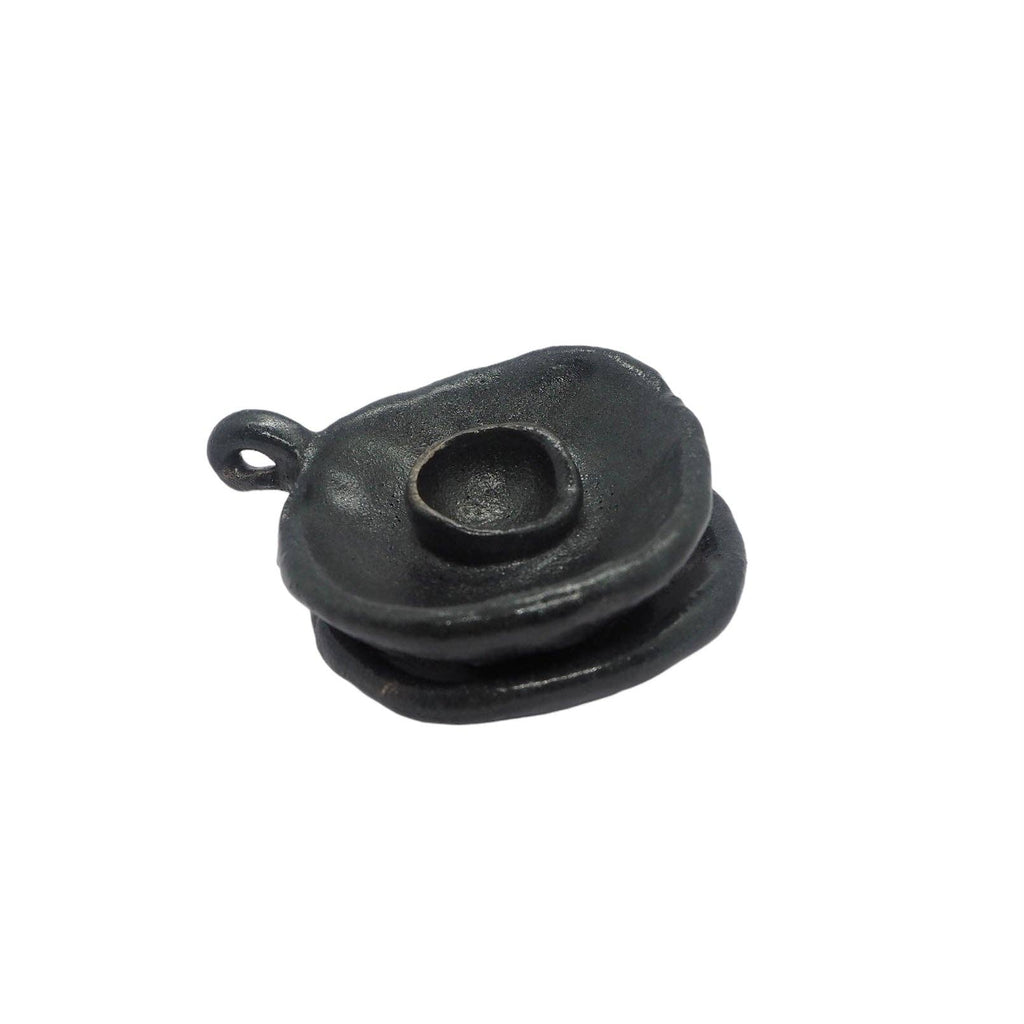 Cuencolabro Panteri, petit bol bougeoir en céramique émaillée noir mat fait main, Antevasin's Store, George Genève