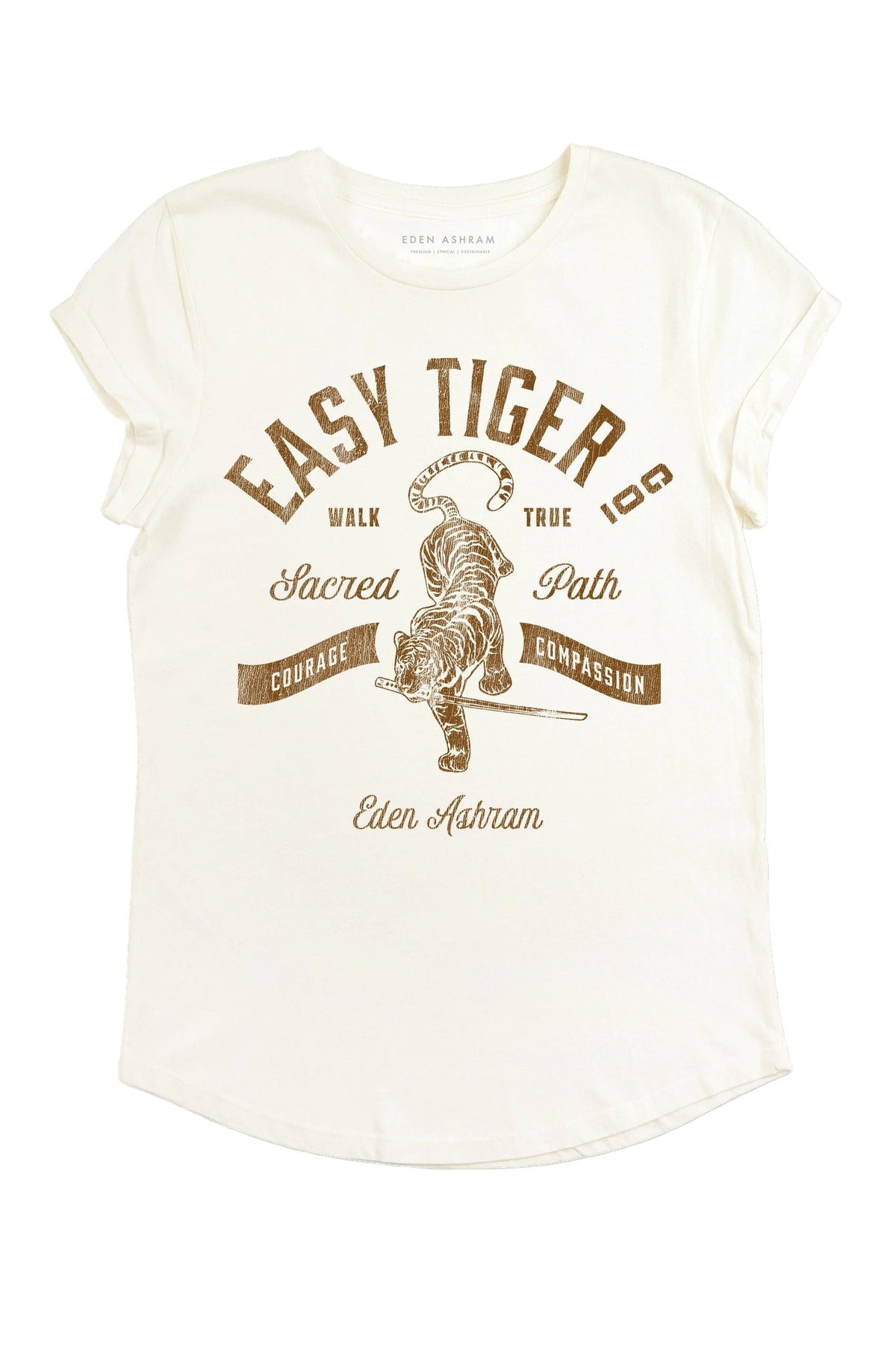 Tee-shirt Easy Tiger Co., coton bio blanc délavé – EDEN ASHRAM chez George Genève – vue 2