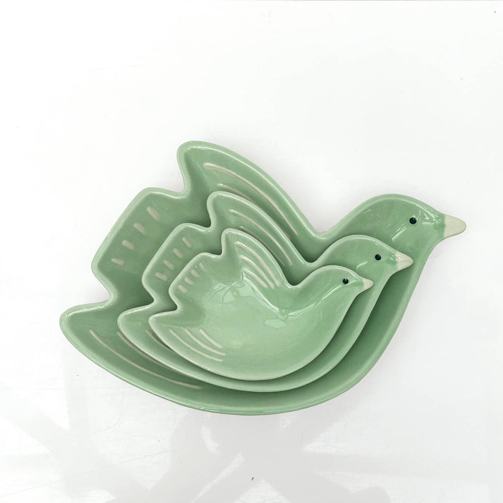 Coupelle cuicui oiseau vert pm L16,2 P11 H3cm – vue 2 – Opjet Paris | George Genève
