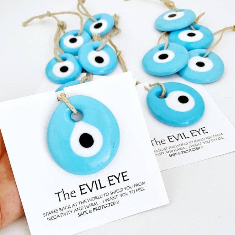 EVILEYE - Oeil en verre bleu clair M
