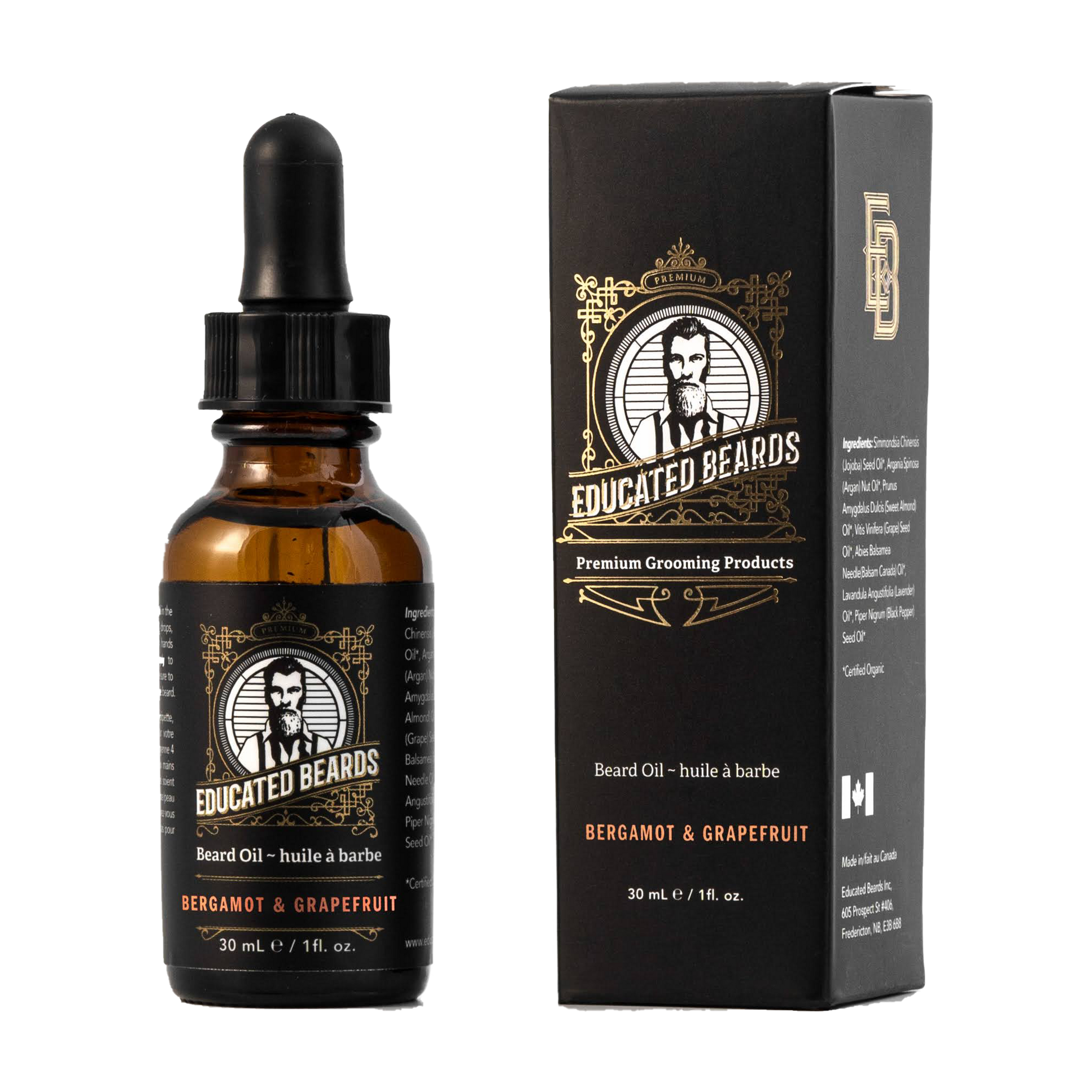 EDUCATED BEARDS - Huile à barbe pamplemousse bergamote