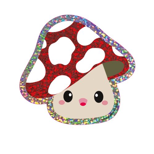 Champignon rouge à pois blancs – vue 3 – Autocollant géeant | George Genève