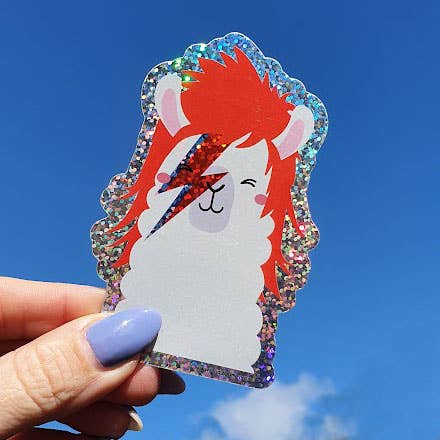 David Bowie Ziggy Stardust Lama – vue 2 – Autocollant géant | George Genève