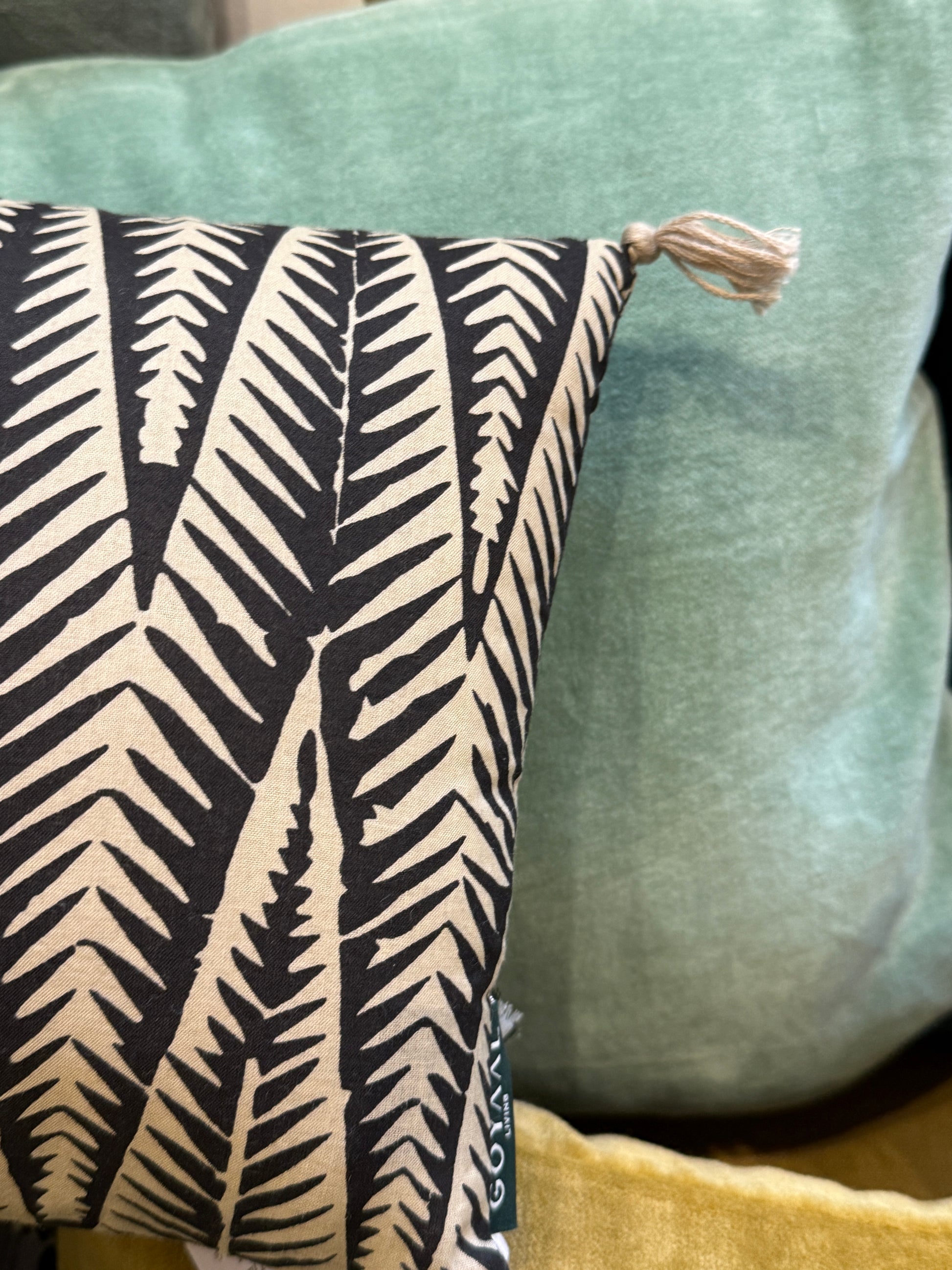 BONHEUR DU JOUR - Coussin Velours Jade