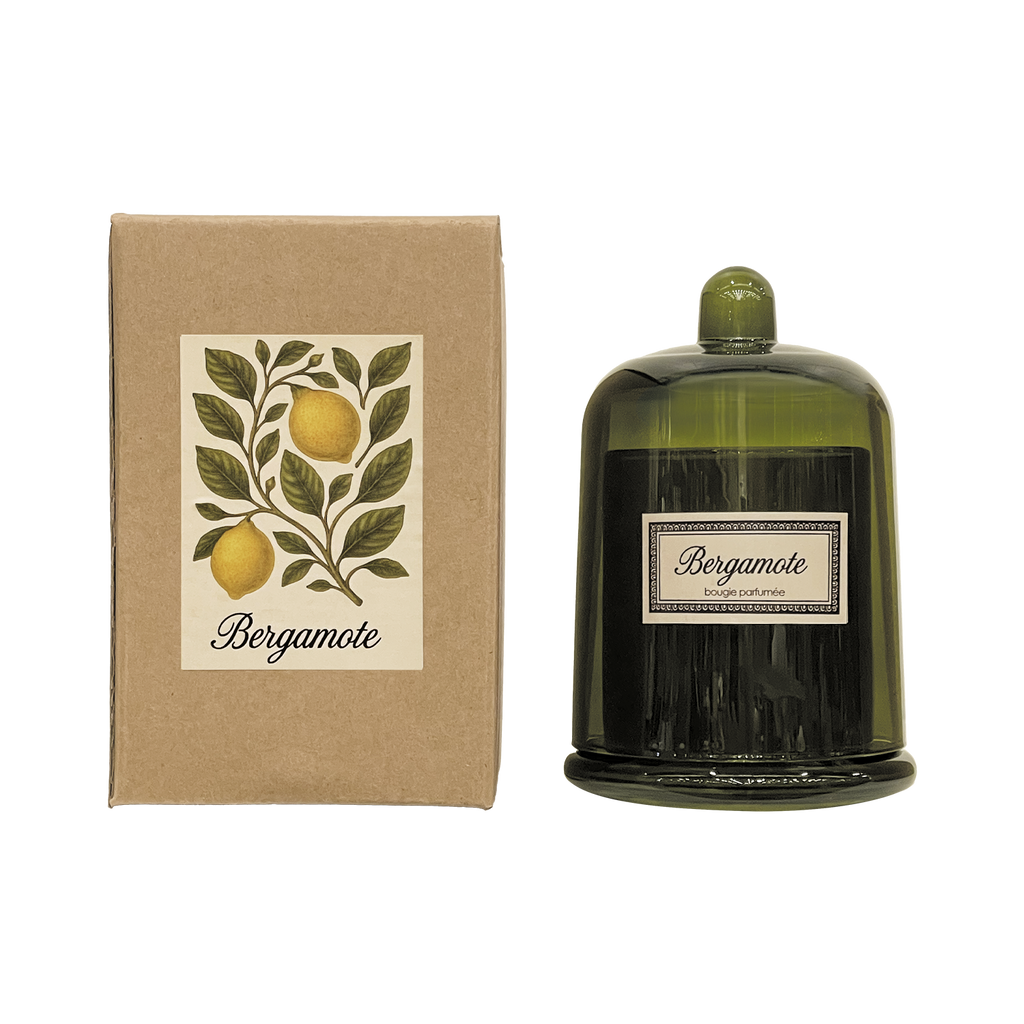 Bougie cloche Botanic bergamote 200 g sous sa cloche en verre – OPJET PARIS