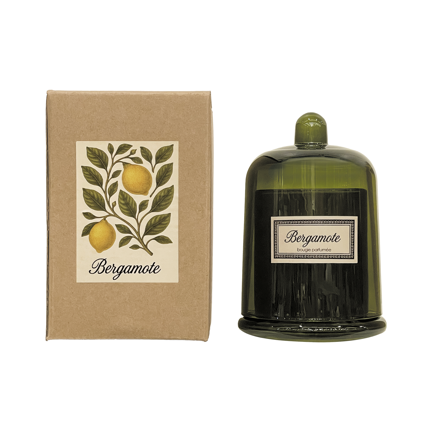 Bougie cloche Botanic bergamote 200 g sous sa cloche en verre – OPJET PARIS