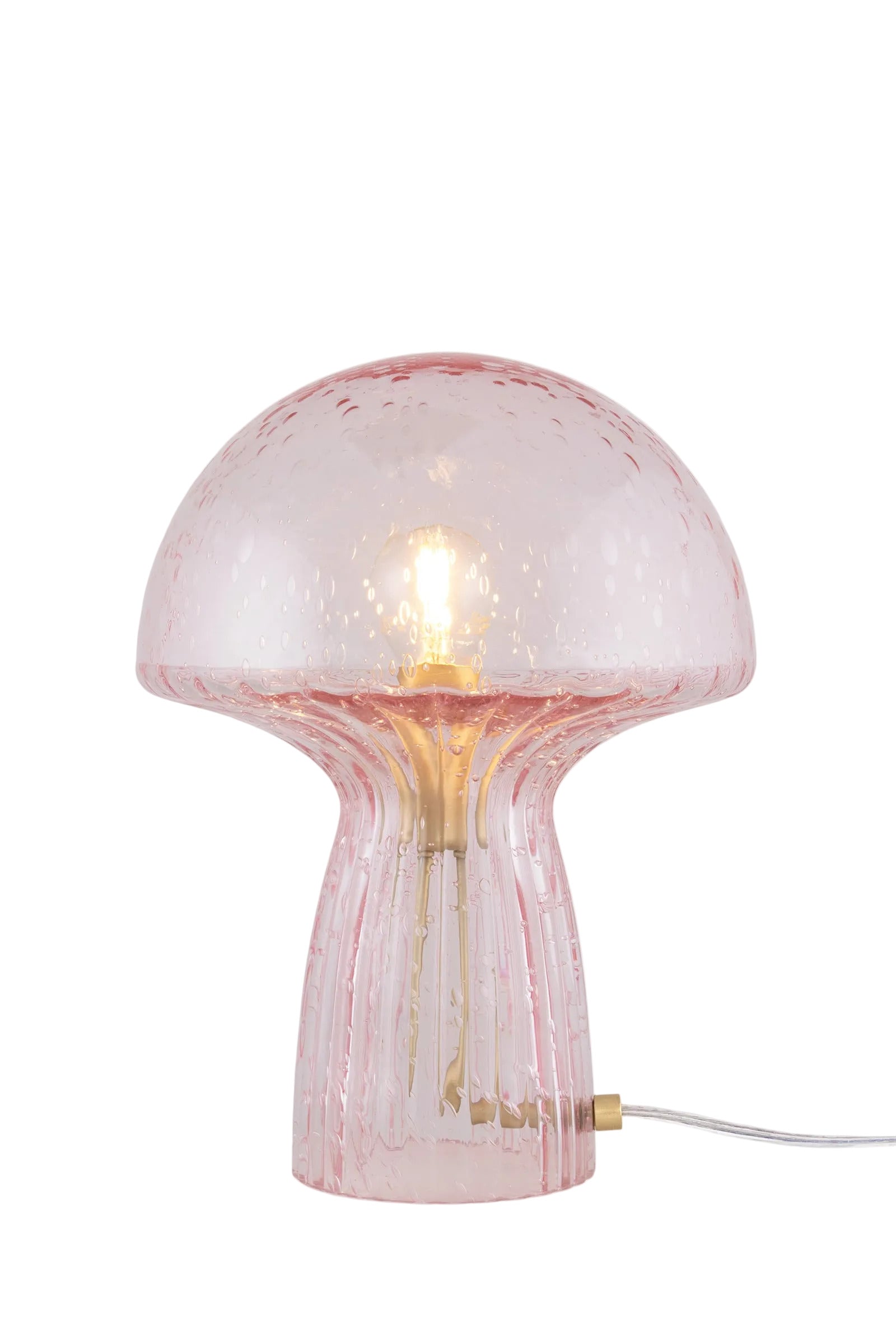 Lampe Fungo rose vue de profil, Globen Lighting chez George Genève