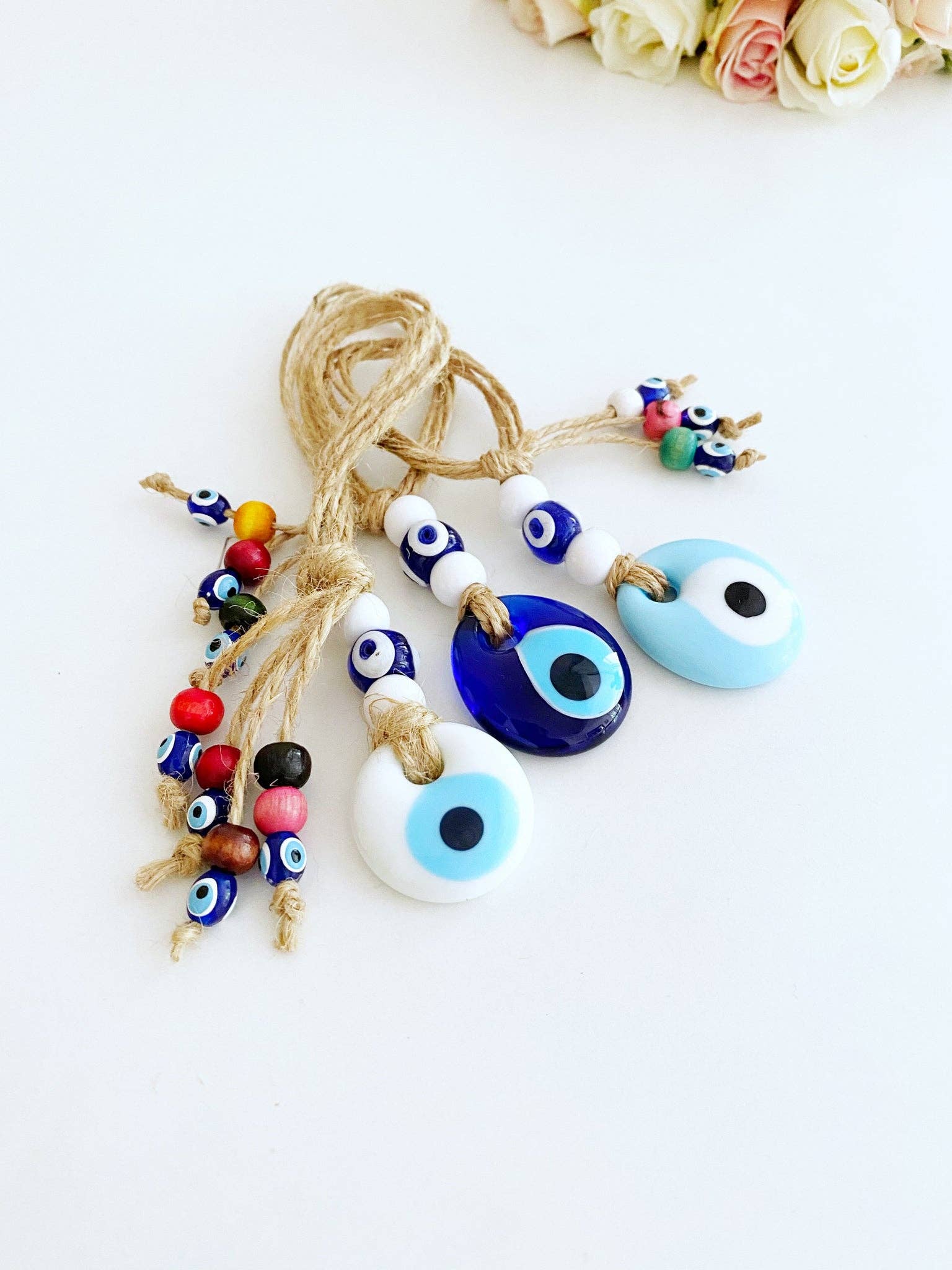 EVILEYE - Oeil en verre et perles de couleur M