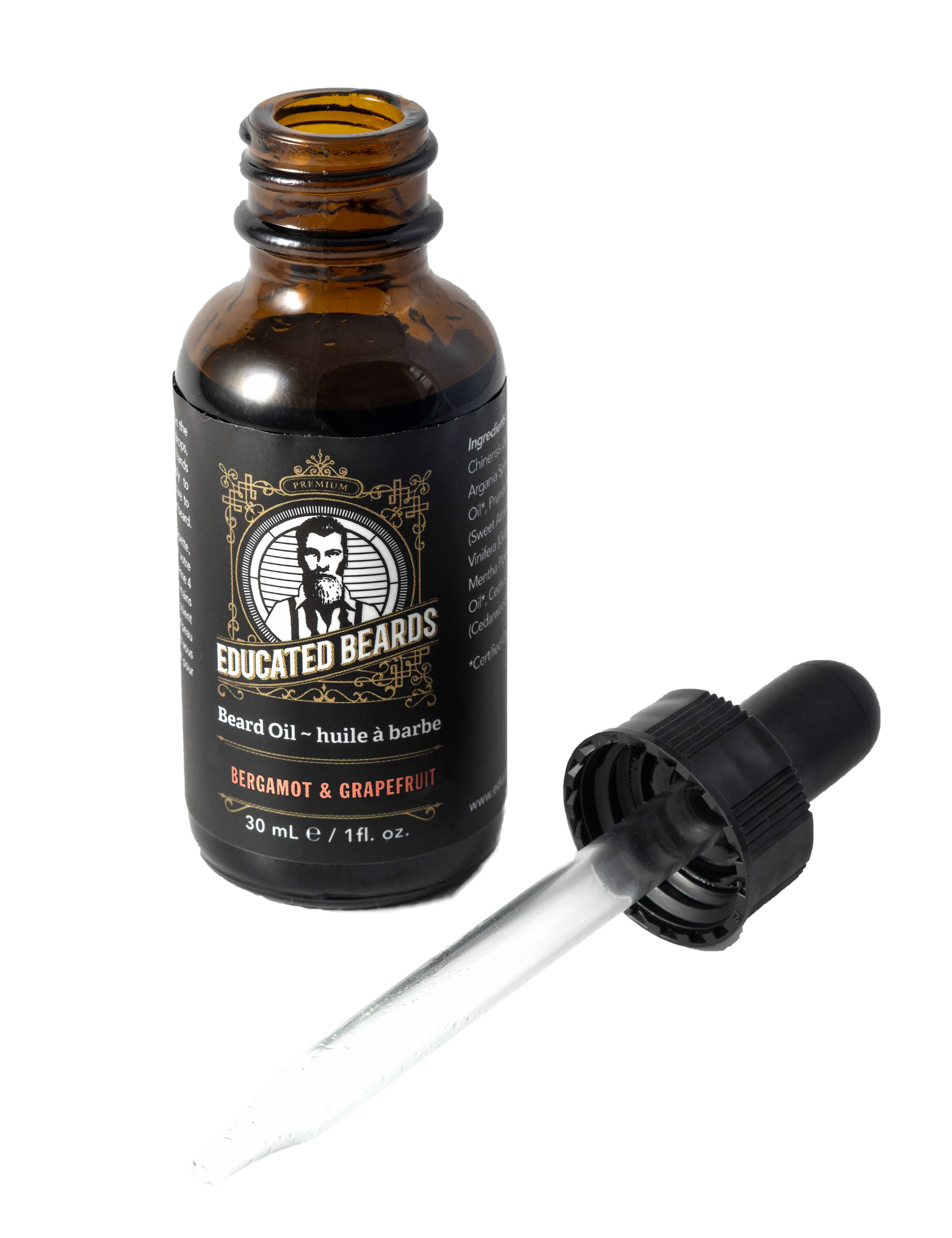 EDUCATED BEARDS - Huile à barbe pamplemousse bergamote