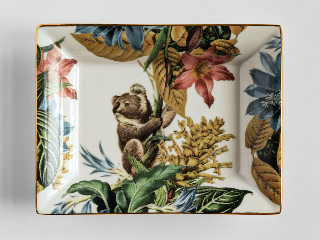 Vide-poche Animalia en porcelaine, fleurs tropicales et animaux – Grand Tour, Vito Nesta