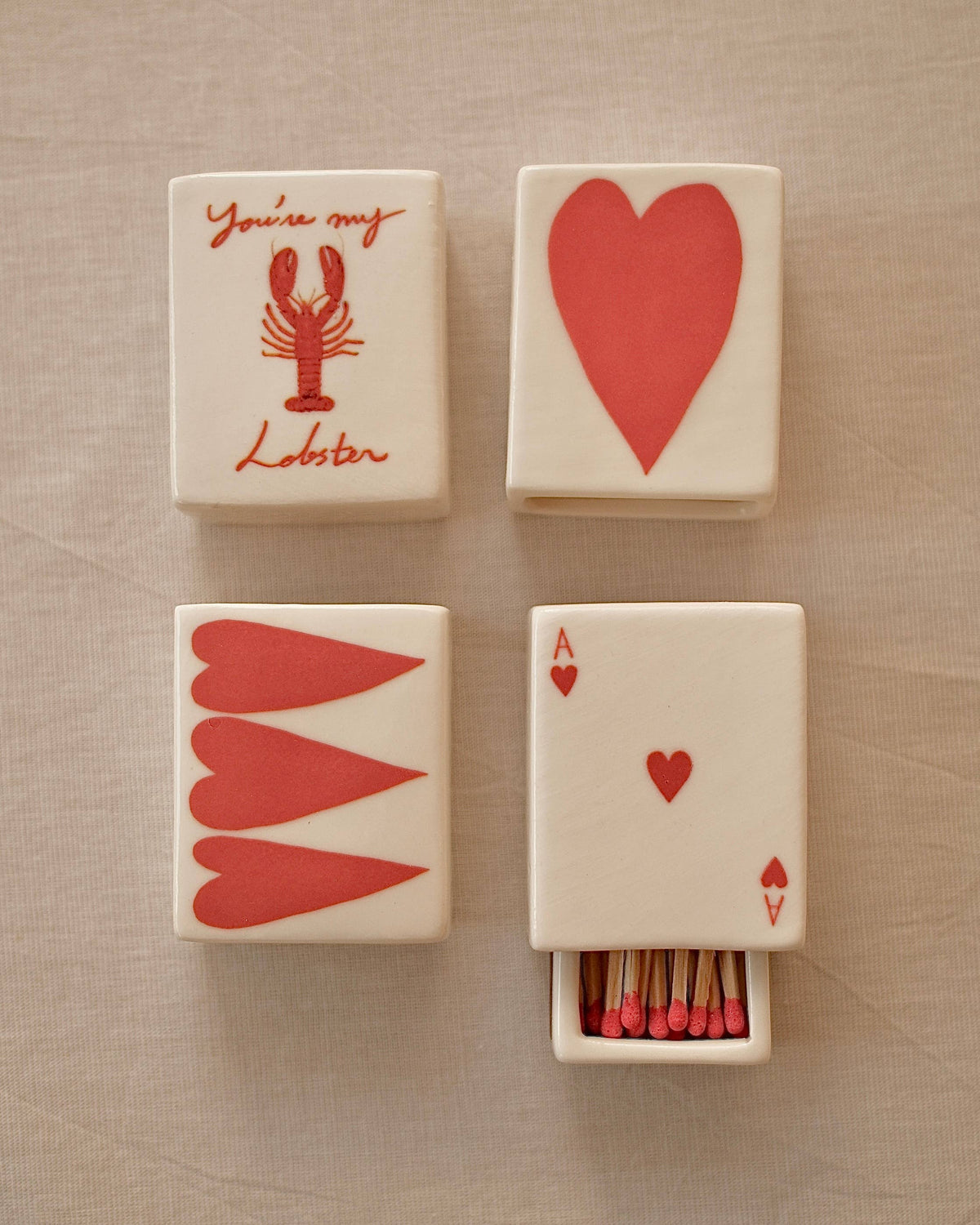 Ceramic matchbox – Ace of Hearts