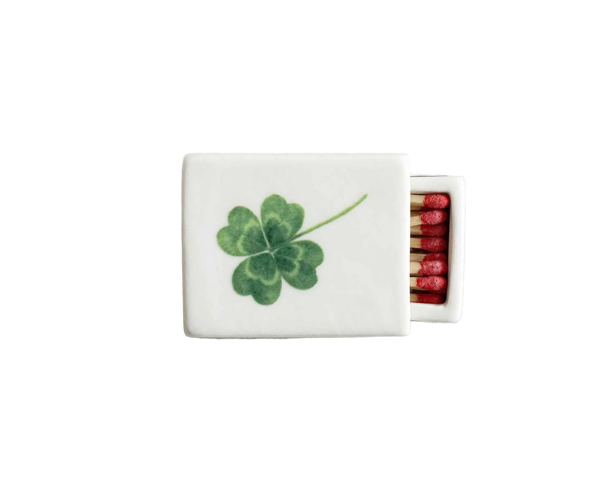 Boîte d'allumettes en porcelaine Clover à trèfle – INI CERAMIQUE, George Genève