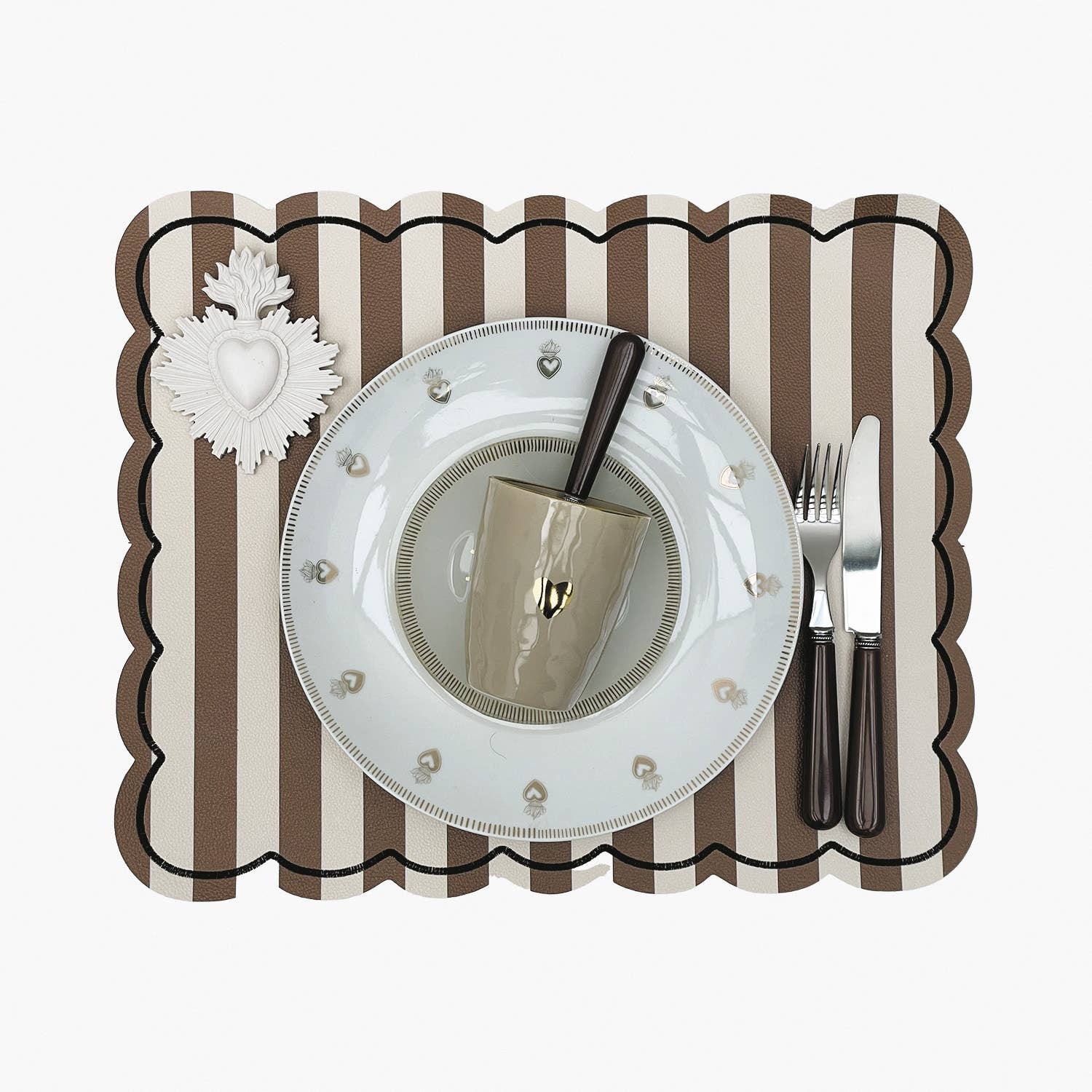 Set de 2 gobelets matins calins taupe D8 H10,3cm – vue 2 – Opjet Paris | George Genève