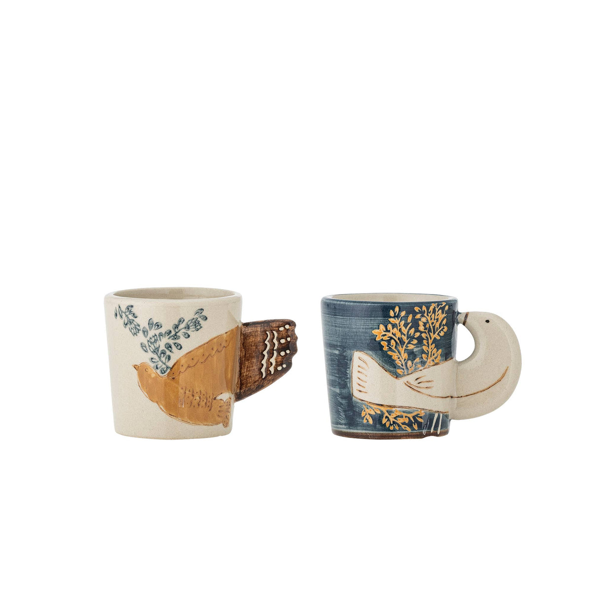 Lot de deux tasses à expresso Hezha bleues en grès — Bloomingville, George Genève