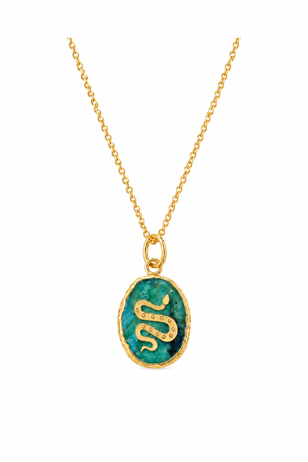 Collier pendentif serpent gravé sur émeraude – JILL MAKES