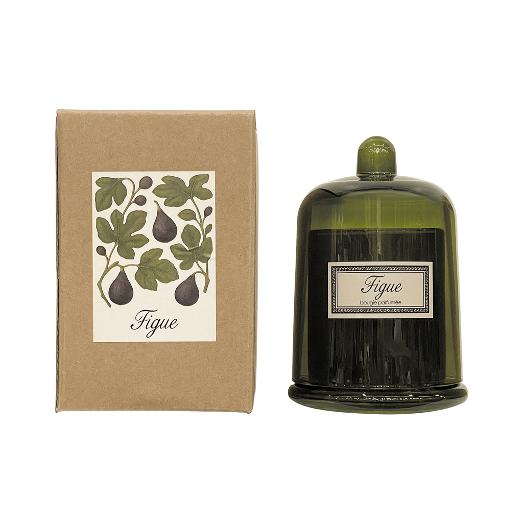 Bougie cloche Botanic figue 200 g sous sa cloche en verre – OPJET PARIS