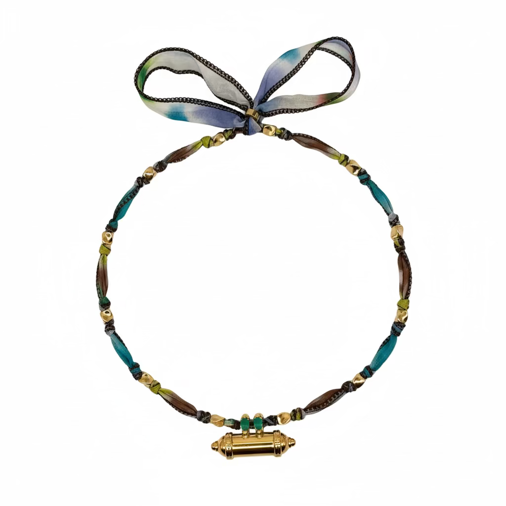 Collier Tissu – vue 3 – AU FIL DE LO | George Genève
