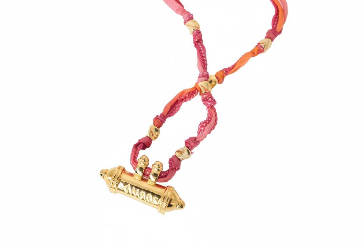 Collier Tissu – vue 2 – AU FIL DE LO | George Genève