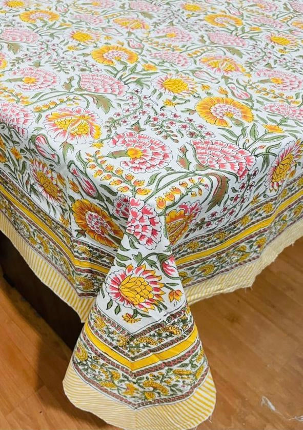 BE MY VALENTINE - Nappe en block print jaune