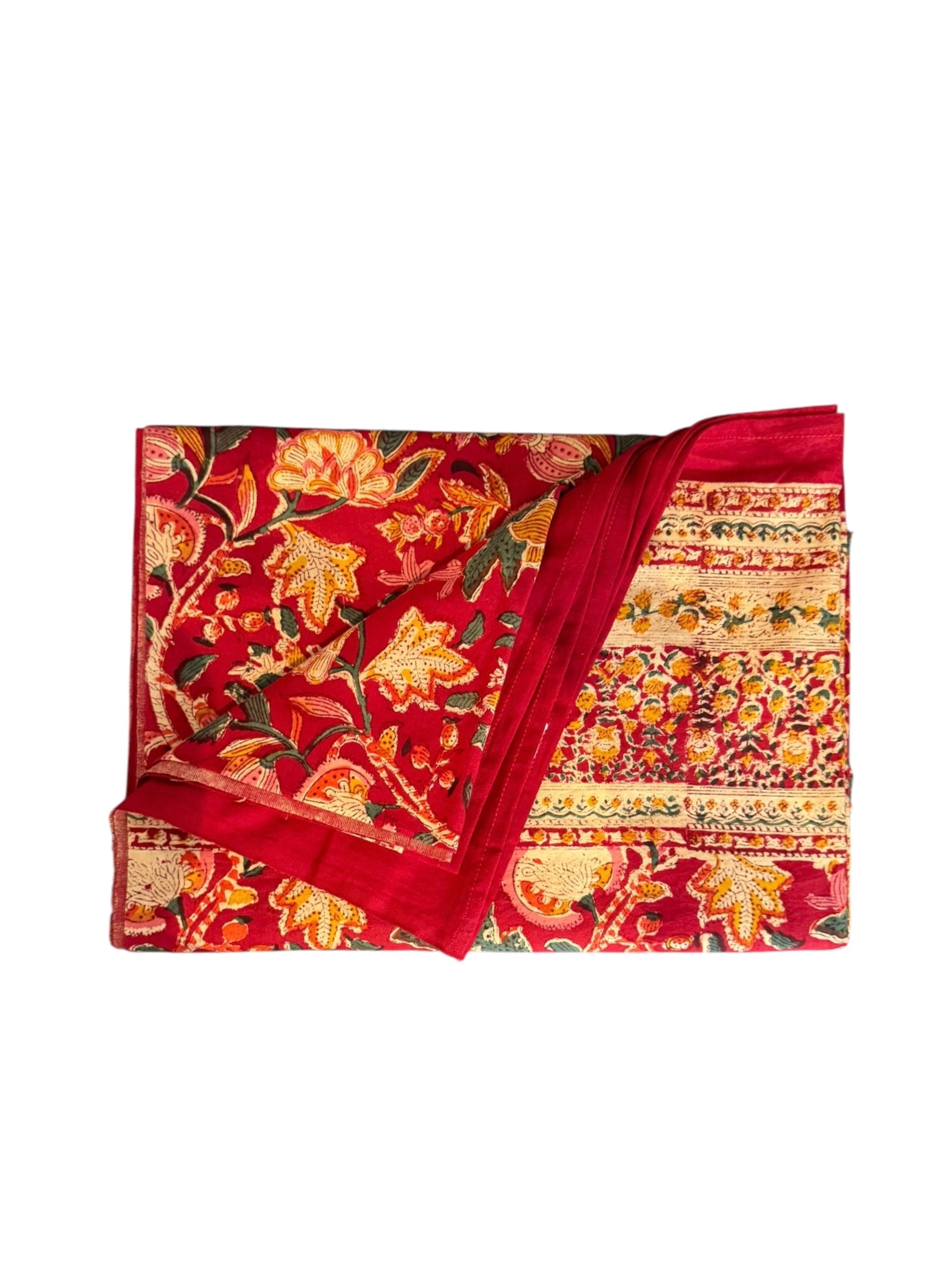 BE MY VALENTINE - Nappe en Block Print rouge