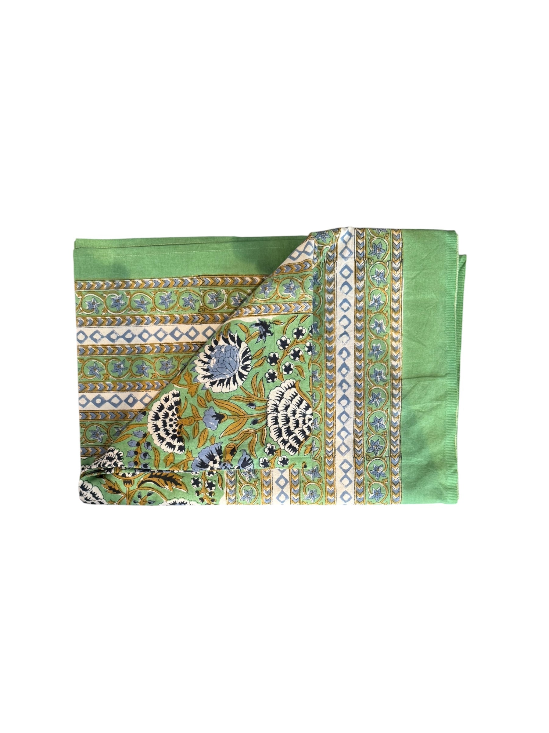 BE MY VALENTINE - Nappe en block print vert