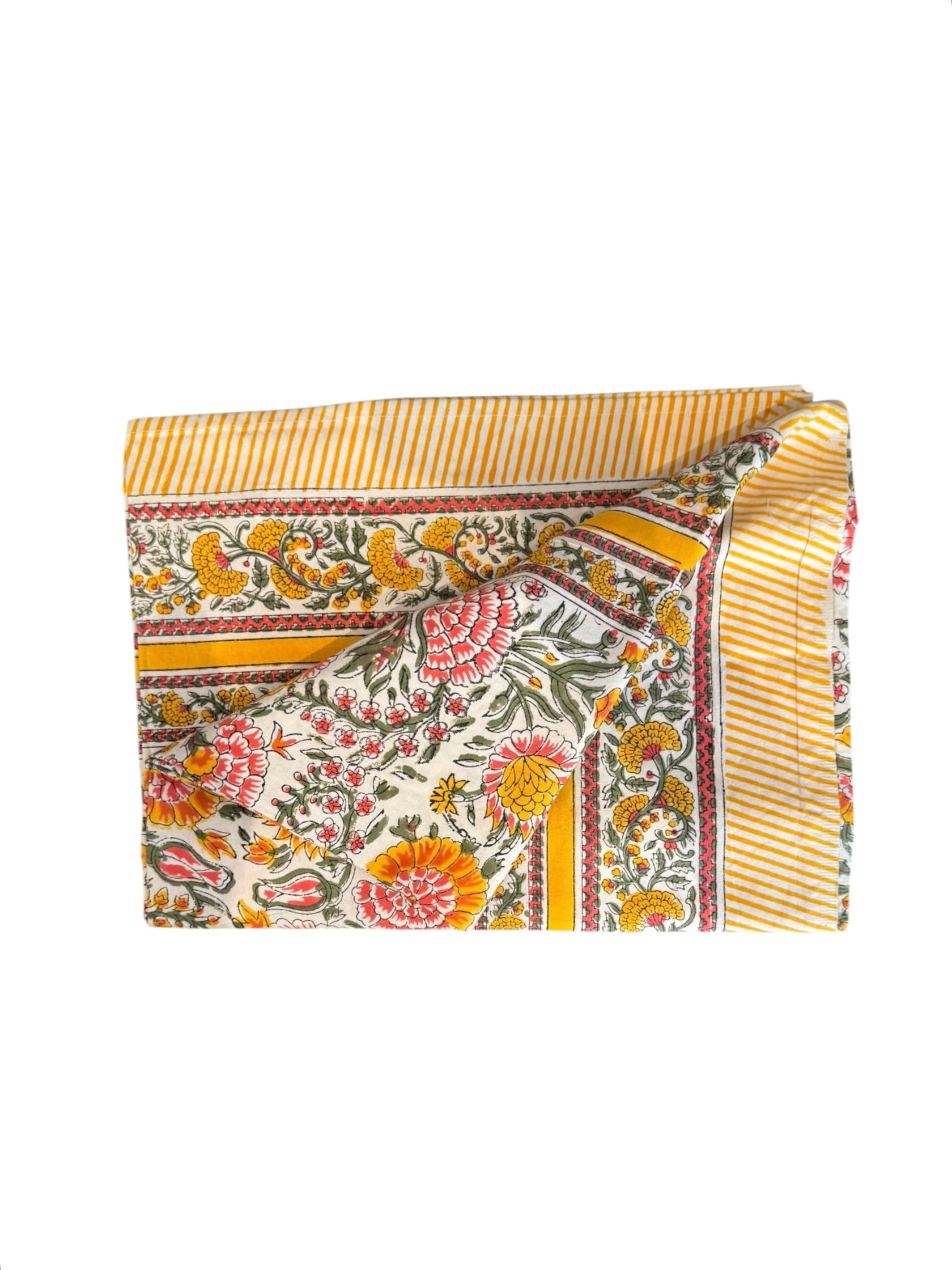 BE MY VALENTINE - Nappe en block print jaune