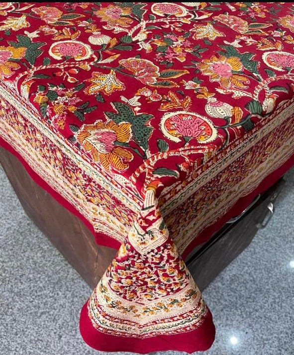BE MY VALENTINE - Nappe en Block Print rouge