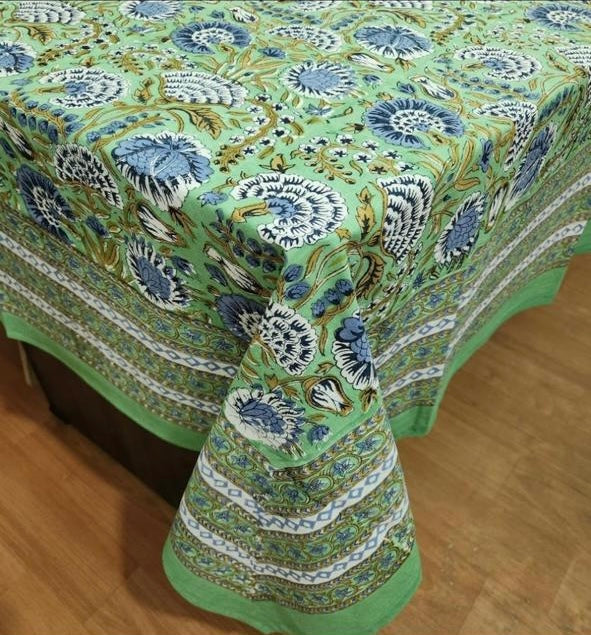 BE MY VALENTINE - Nappe en block print vert
