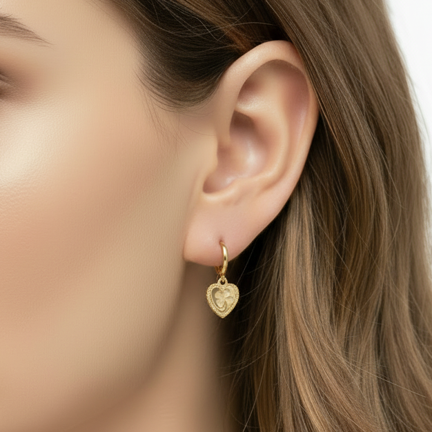 Boucles d'Oreilles Sacha Trèfle Strass – vue 2 – LA2L | George Genève