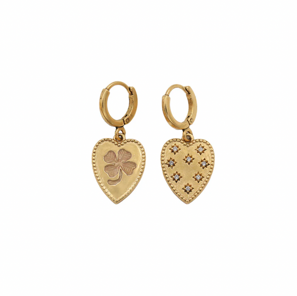 Boucles d'Oreilles Sacha Trèfle Strass – LA2L | George Genève
