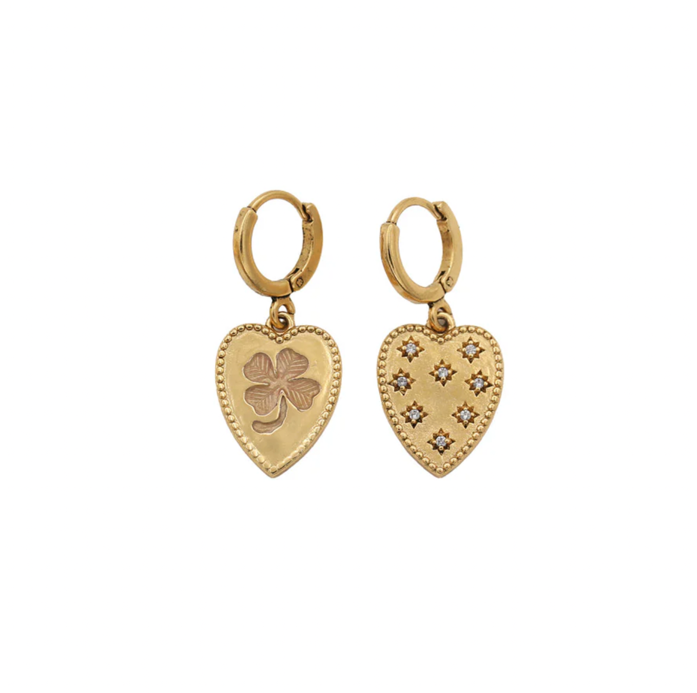 Boucles d'Oreilles Sacha Trèfle Strass – LA2L | George Genève
