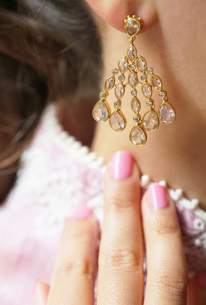 DIAPERIS - Boucles d'oreilles Ravina (quartz rose)