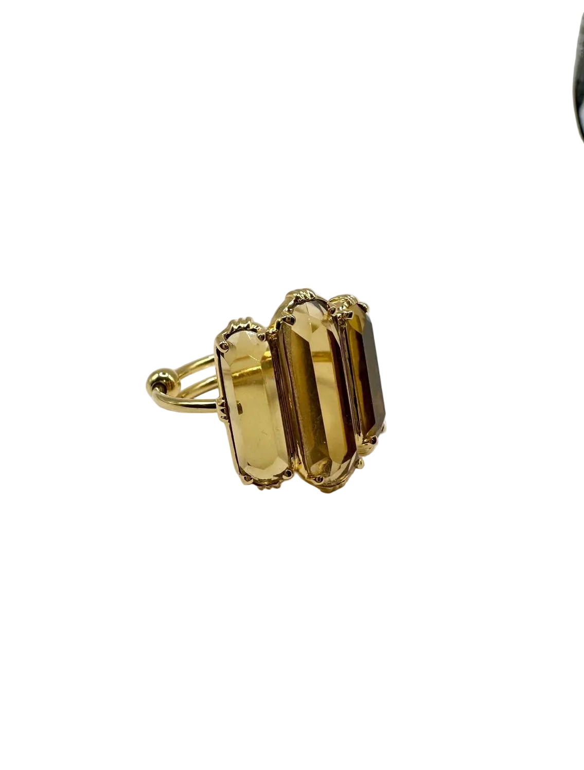 AU FIL DE LO - Bague 3 Baguettes Quartz Fumé