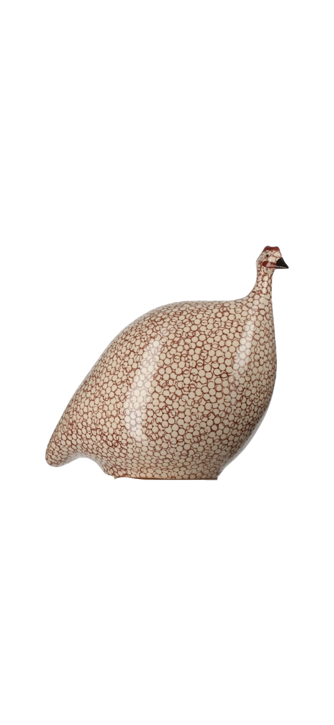 CERAMIQUES DE LUSSAN - Pintade blanc moucheté bordeaux
