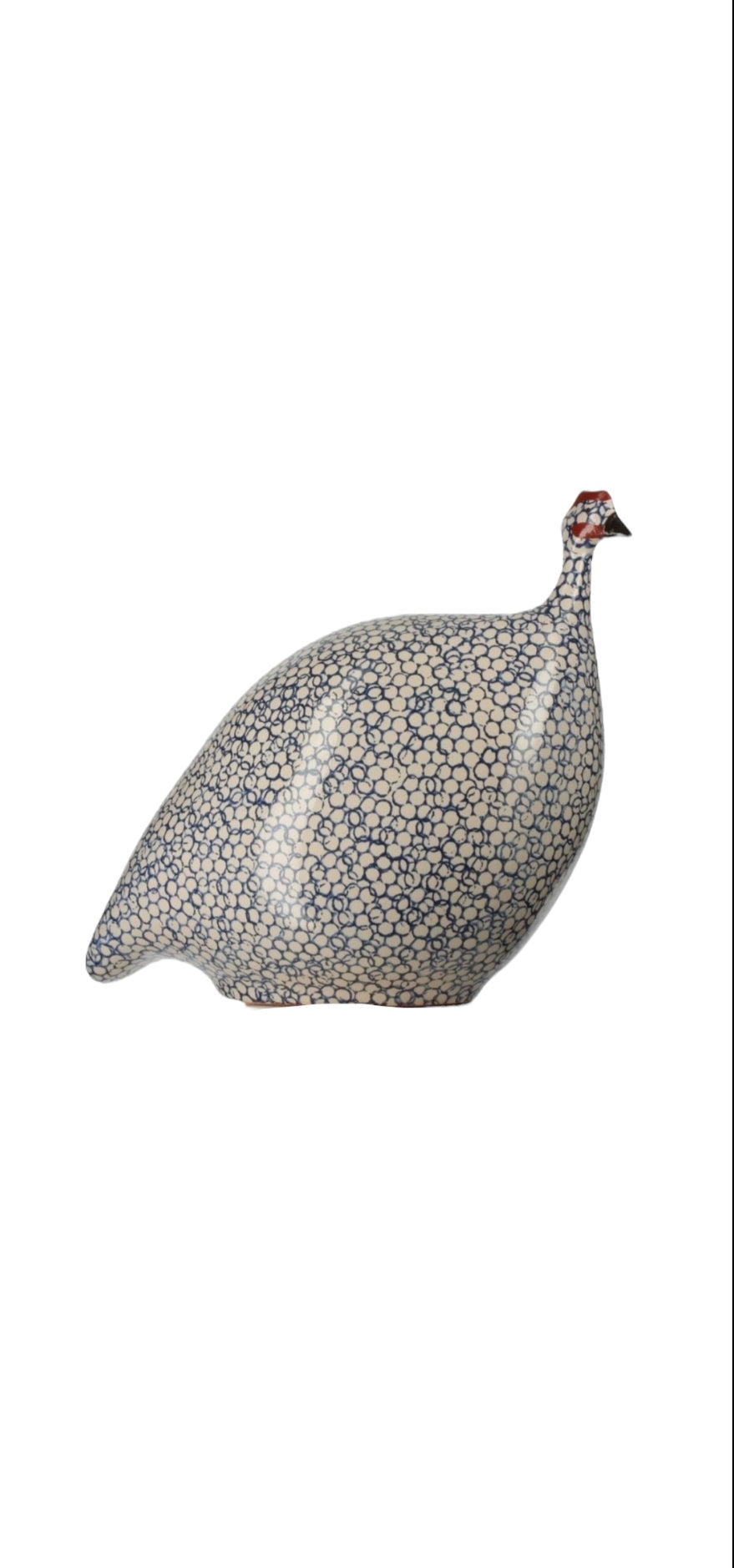 Pintade blanc moucheté cobalt – vue 2 – CERAMIQUES DE LUSSAN | George Genève