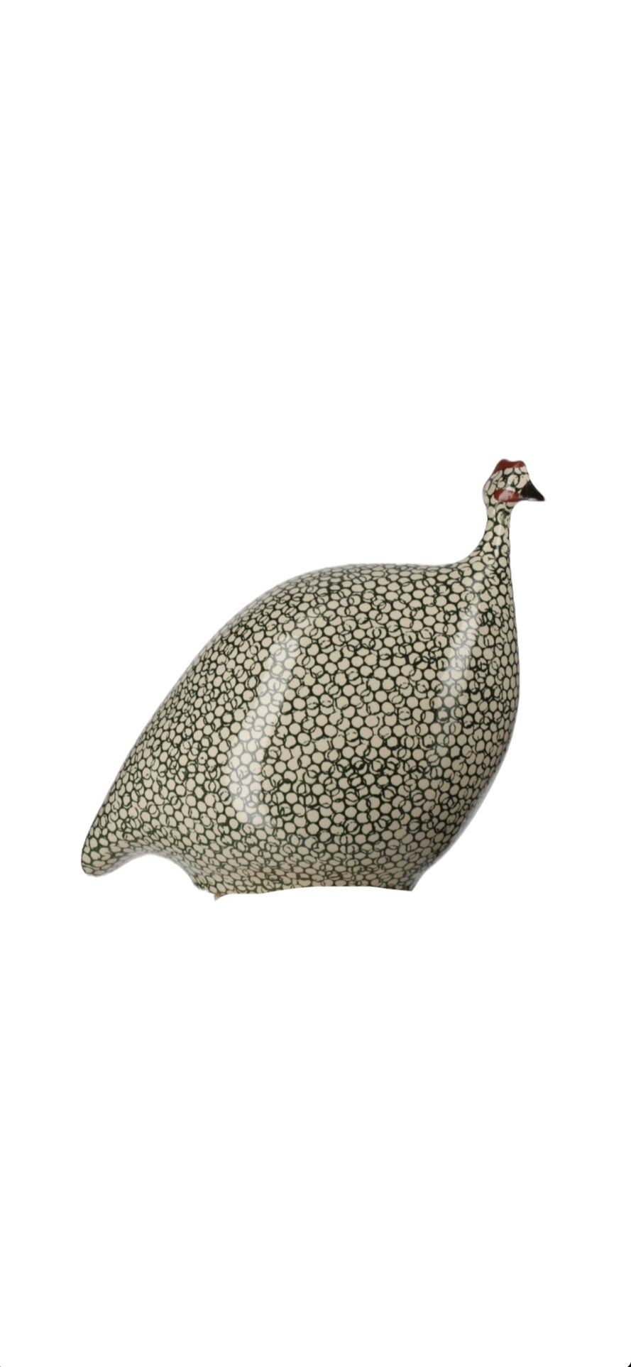 Objet décoratif Pintade blanc moucheté vert canard – CÉRAMIQUES DE LUSSAN – détail